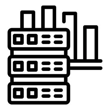 Data server icon outline vector. Entry passcode Stock Illustration