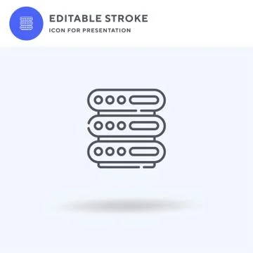 Data Server icon vector, filled flat sign, solid pictogram isolated on white, Stock Illustration