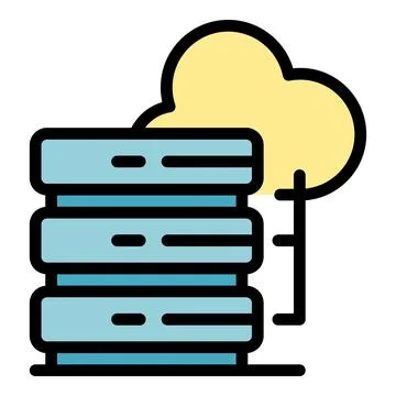 Data server icon vector flat Stock Illustration