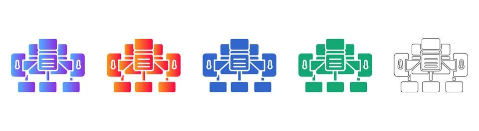 Data Server Infrastructure Cluster Icons 스톡 일러스트