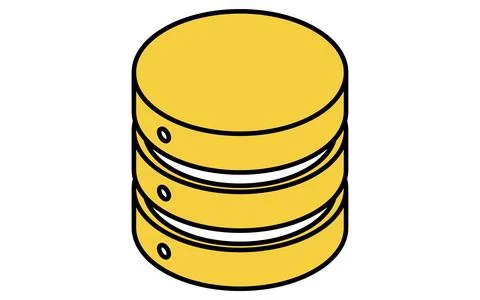 Data server isometric line icon with stacked cylindrical shape representing.. Stock Illustration
