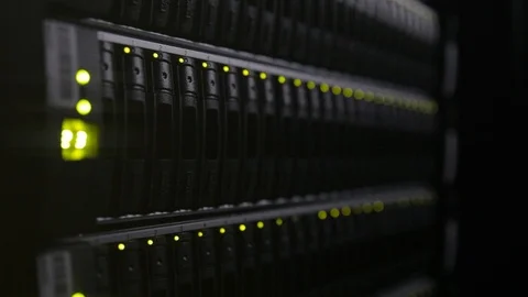 Data server with LED lights, with forward travelling.
Dark atmosphere Stock Footage 94114307