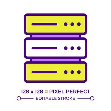 Data server line color icon Stock Illustration