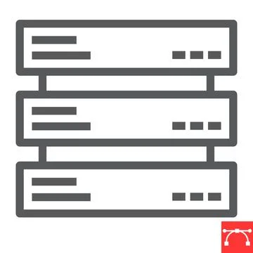 Data server line icon Stock Illustration