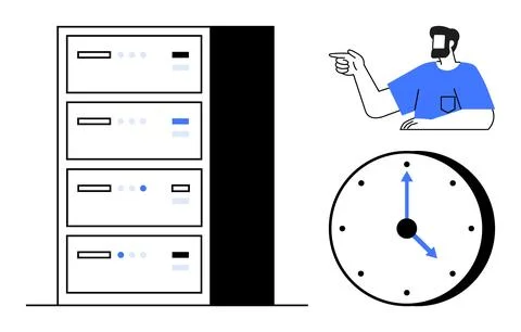 Data Server Management with Time Efficiency and Guidance Concept using Mini.. 스톡 일러스트