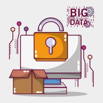 Data server network center technology Stock Illustration