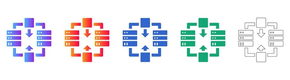 Data Server Network Connection Icons Illustrazione stock