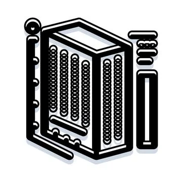 Data server network rack hosting icon illustrating technology イラスト素材