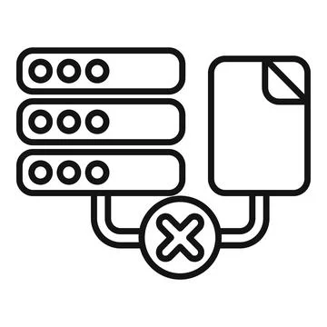 Data server not connecting to file showing loss of data Illustrazione stock