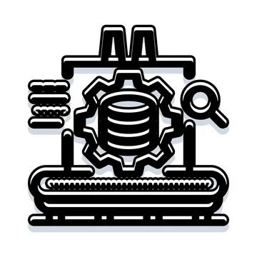 Data server processing and management automation icon 스톡 일러스트