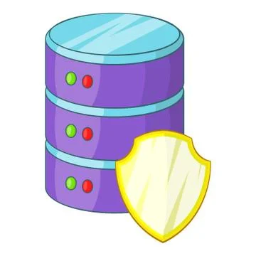 Data server protection icon, cartoon style 스톡 일러스트