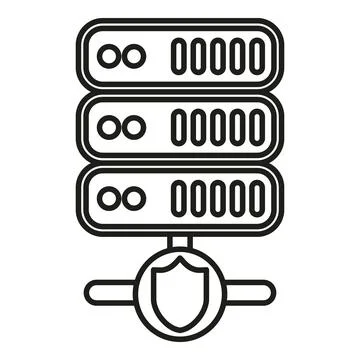 Data server protection shield securing network hosting system Stock Illustration