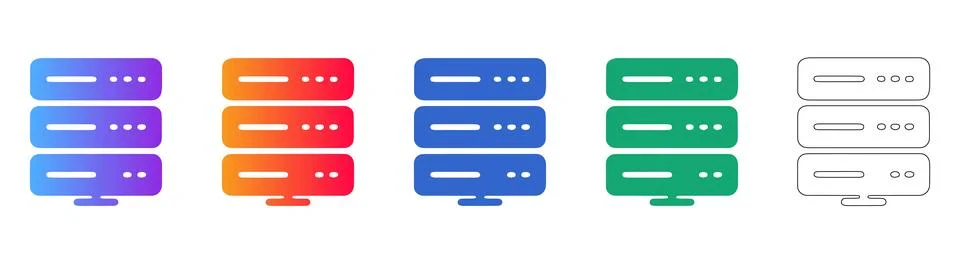 Data server rack infrastructure network icon 스톡 일러스트