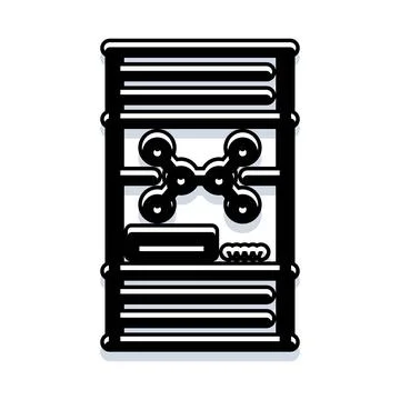 Data server rack network technology flat icon Stock Illustration
