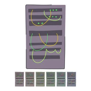 Data server rack vector cartoon graphic Stock Illustration