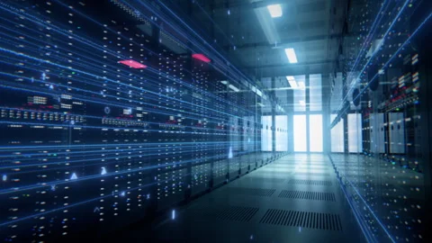 Data server room processing information HD1080 Stock Footage 248059460