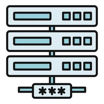 Data server security protecting database network information Illustrazione stock
