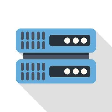 Data server stack flat icon illustration Stock Illustration