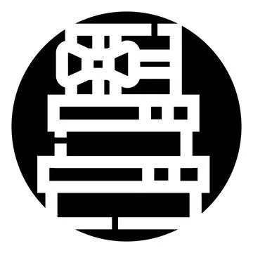 Data server stack icon managing network information Stockillustratie