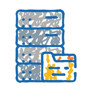Data server storage and organizing files concept Stock Illustration