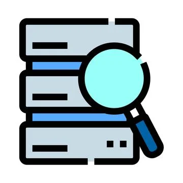 Data server storage search analysis finding information Stockillustratie