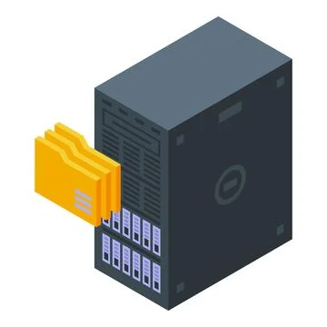 Data server storing folders, data processing concept 스톡 일러스트