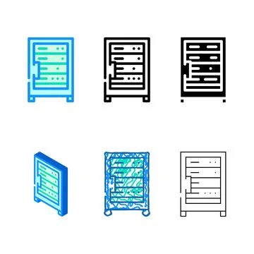 Data server technology diversity color icon vector Stock Illustration