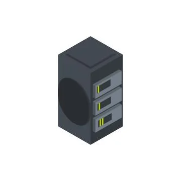 Data server technology hardware device computer isometric Illustrazione stock