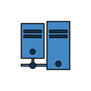 Data server technology internet flat line style イラスト素材