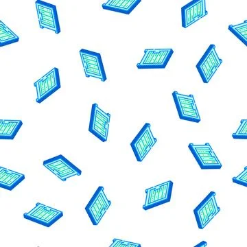 Data server technology isometric icon seamless pattern Stock Illustration