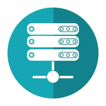 Data server technology system shadow Illustrazione stock