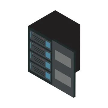 Data server tower isolated icon 스톡 일러스트