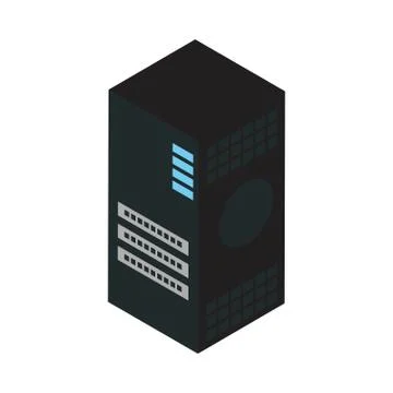 Data server tower isolated icon Illustrazione stock