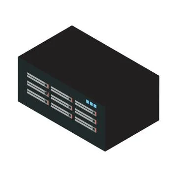 Data server tower isolated icon Illustrazione stock