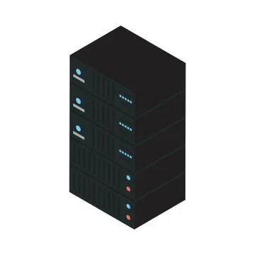 Data server tower isolated icon 스톡 일러스트