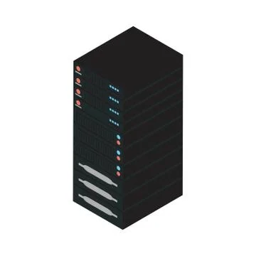 Data server tower isolated icon イラスト素材