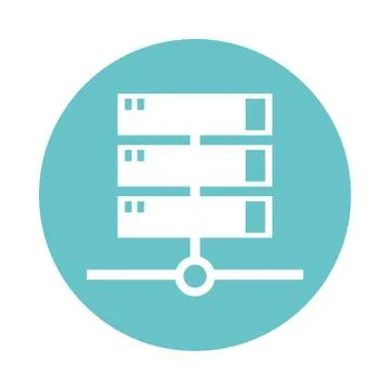 Data server tower isolated icon Illustrazione stock