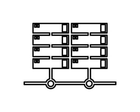 Data server tower isolated icon Illustrazione stock