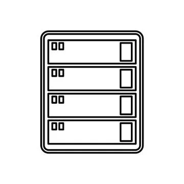 Data server tower isolated icon Stock Illustration