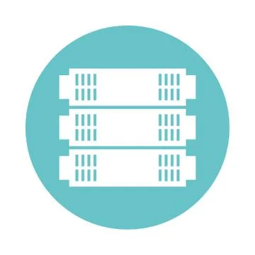 Data server tower isolated icon Stock Illustration