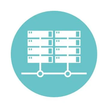 Data server tower isolated icon Stock Illustration
