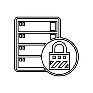 Data server tower isolated icon Stock Illustration