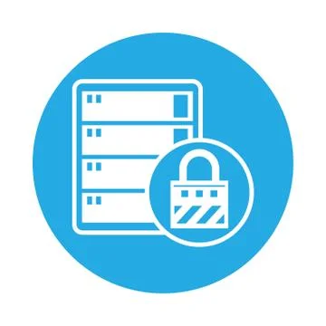 Data server tower isolated icon Stock Illustration