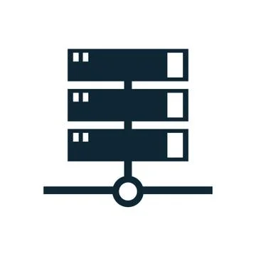 Data server tower isolated icon Stock Illustration