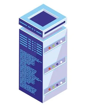 Data server tower isometric イラスト素材