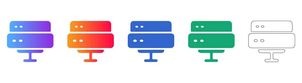 Data server tower network hardware icon 스톡 일러스트