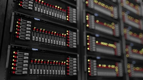 Data servers blinking lights seamless loop 4K Stock Footage 79686957