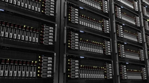 Data servers closeup seamless loop 4K Stock Footage 79505260