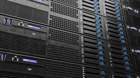 Data Servers closeup seamless loop 4K Video stock 79505619