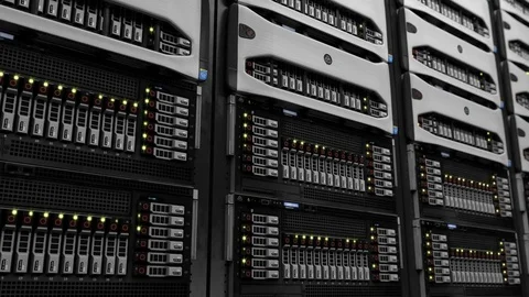Data servers closeup seamless loop 4K Stock Footage 79508455